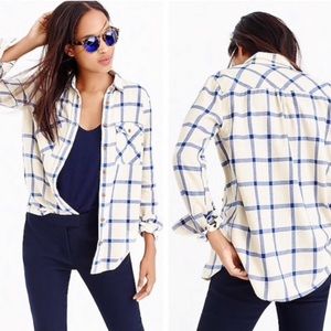 J. Crew Blue Checked Flannel Button Down Shirt